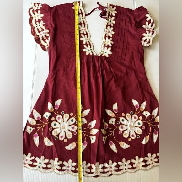 By Anthropologie Pintuck Embroidered Mini Dress - Picture 4 of 4